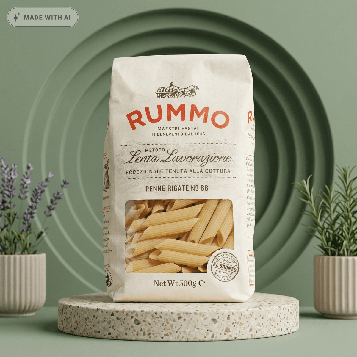 Rummo Penne Rigate N°66 – Italienische Pasta Lenta Lavorazione - Delikatess Express