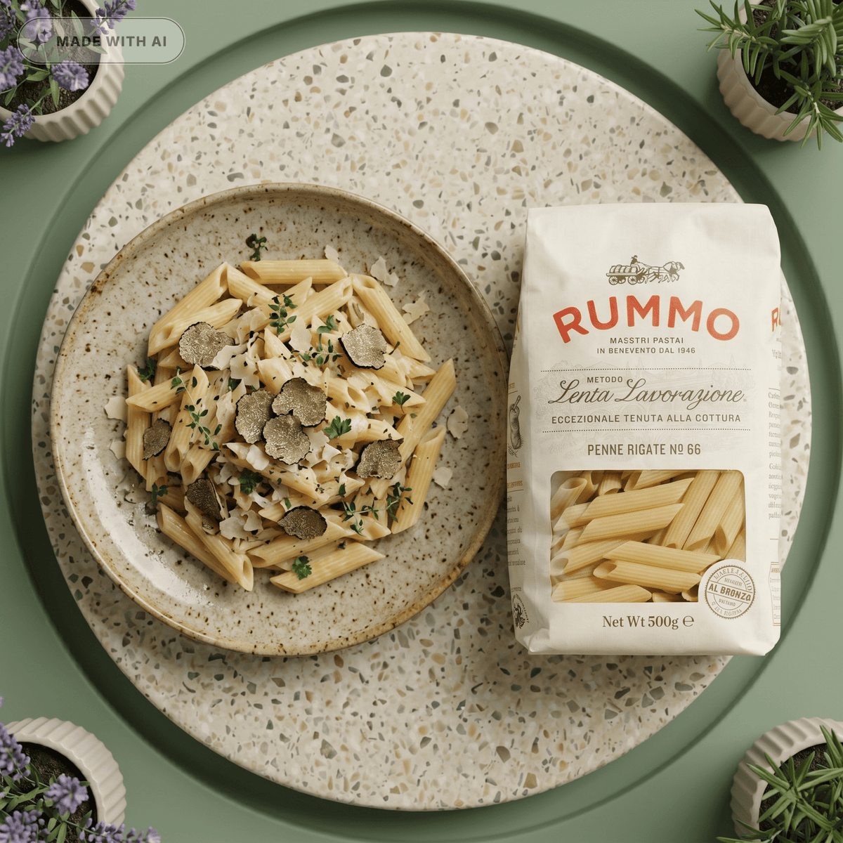 Rummo Penne Rigate N°66 – Italienische Pasta Lenta Lavorazione - Delikatess Express
