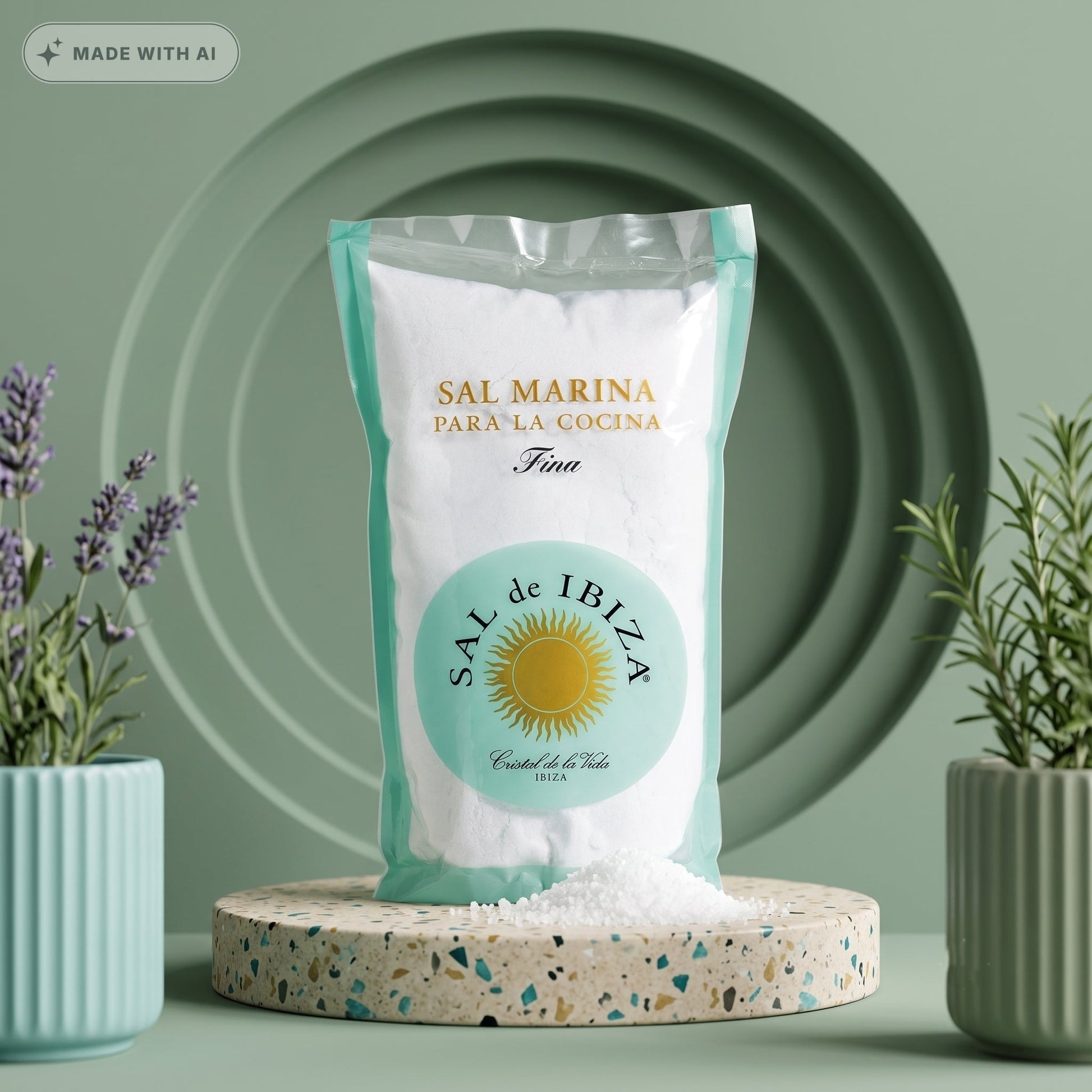 SAL DE IBIZA Sal Marina Fina 1000g – Feines Meersalz aus Ibiza - Delikatess Express