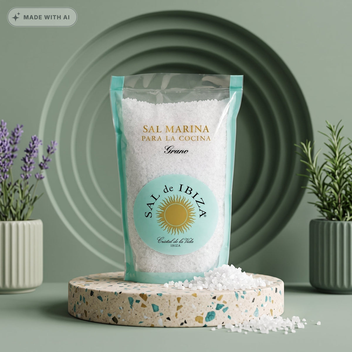 SAL DE IBIZA Sal Marina Grano 1000g – Grobes Meersalz aus Ibiza - Delikatess Express