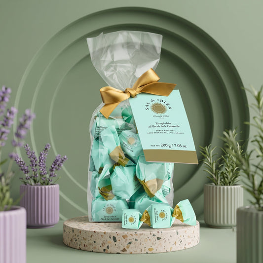 SAL DE IBIZA Tartufi Dolci al Flor de Sal 200g – Weißer Schokoladentrüffel mit Salzkaramell - Delikatess Express