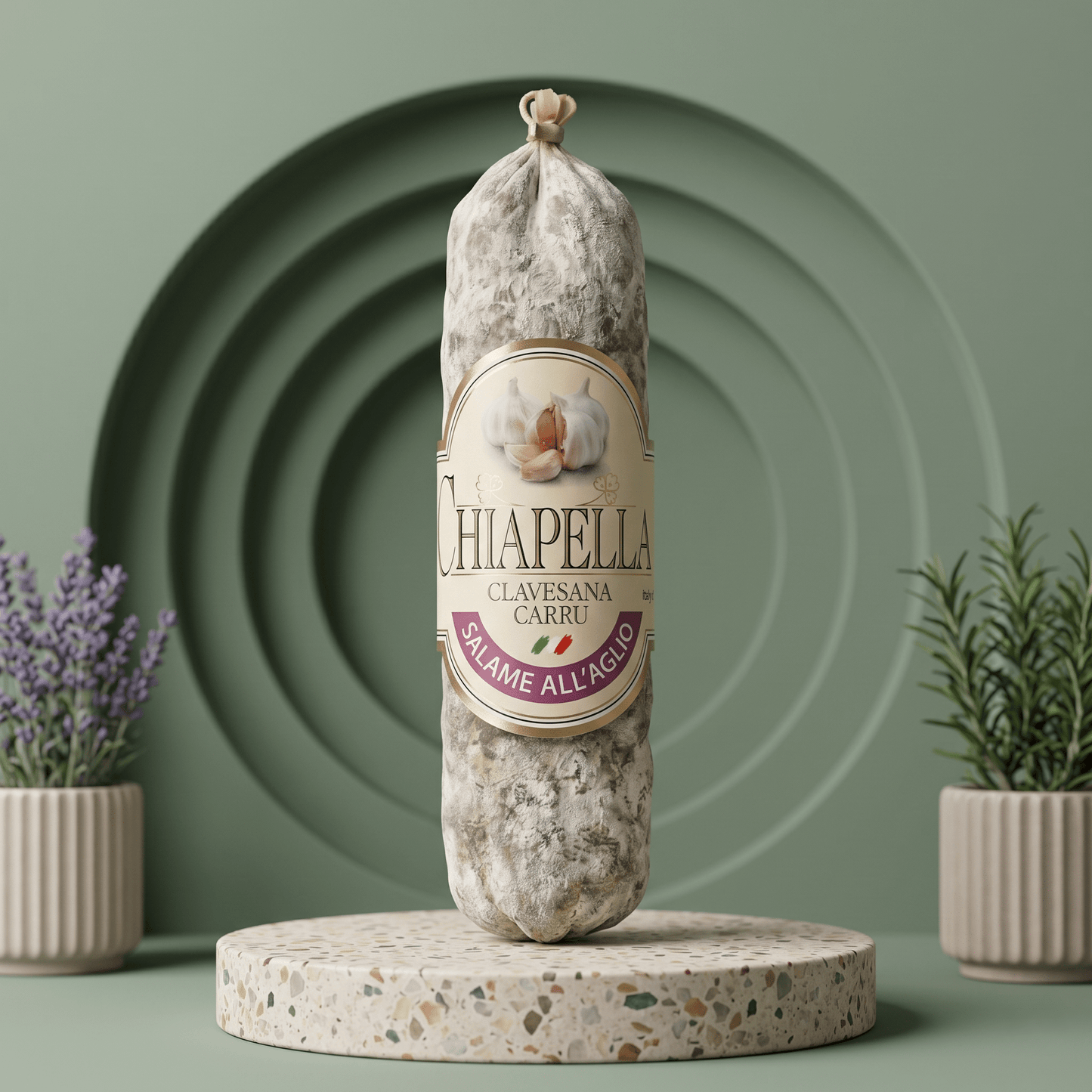 Salami mit Knoblauch - Knoblauchsalami von CHIAPELLA - Delikatess Express