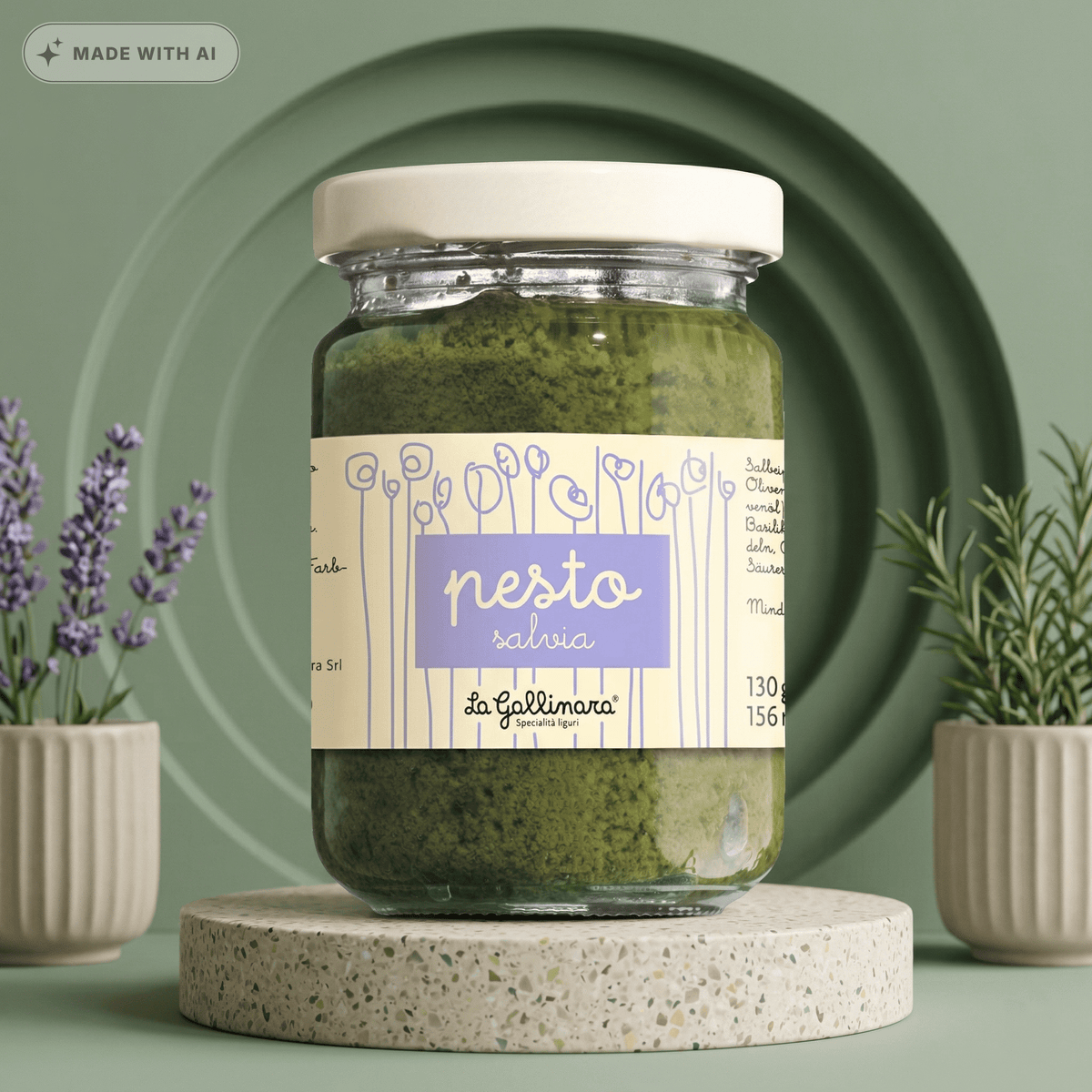 Salbeipesto - Pesto di salvia - Aromatisches Pesto mit Salbei - Delikatess Express