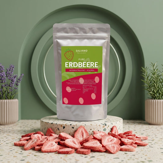 Saliamo Gefriergetrocknete Erdbeeren in Scheiben (300g) – Pure Erdbeerchips - Delikatess Express