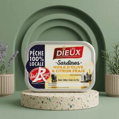Sardinen in Olivenöl Extra mit Zitrone Label Rouge - LE TRÉSOR DES DIEUX - Delikatess Express