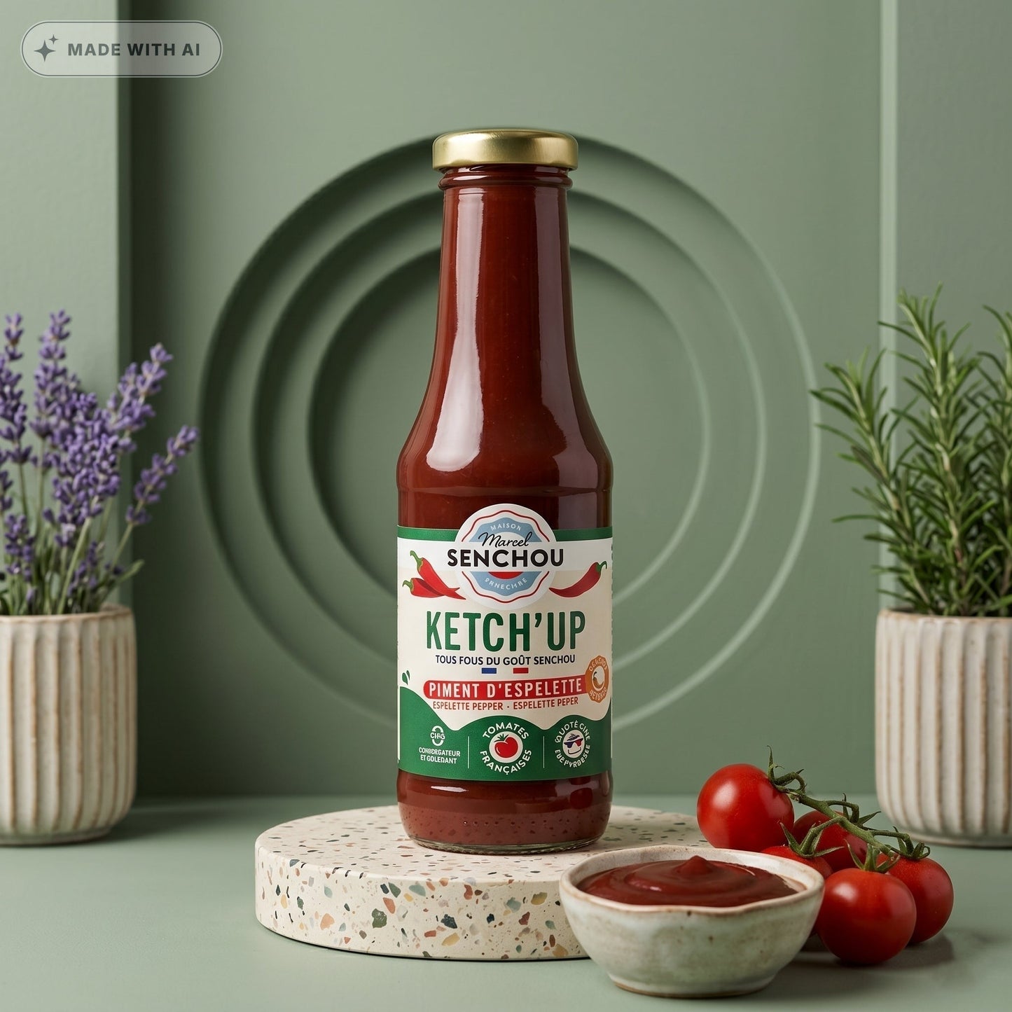 Senchou Tomatenketchup mit Espelette Pfeffer (360g) – Pikant & Fruchtig - Delikatess Express