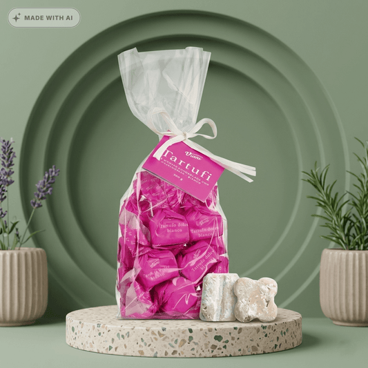 Tartufi dolci bianchi - Weiße Schokoladentrüffel mit Piemont Haselnüssen - Delikatess Express