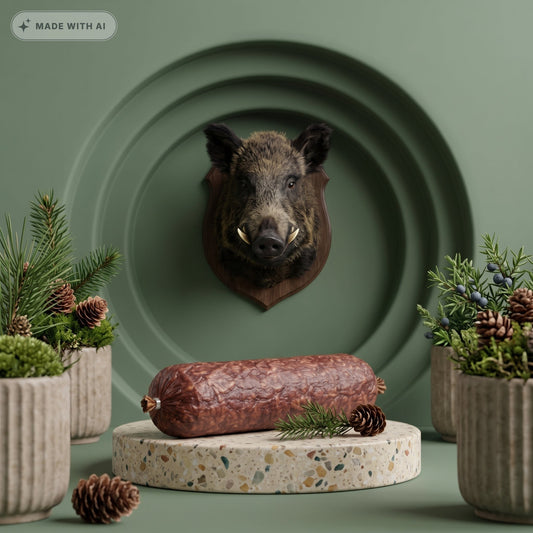 Tiroler Wildschweinsalami (220 g) – Herzhafte Wildsalami aus den Bergen - Delikatess Express