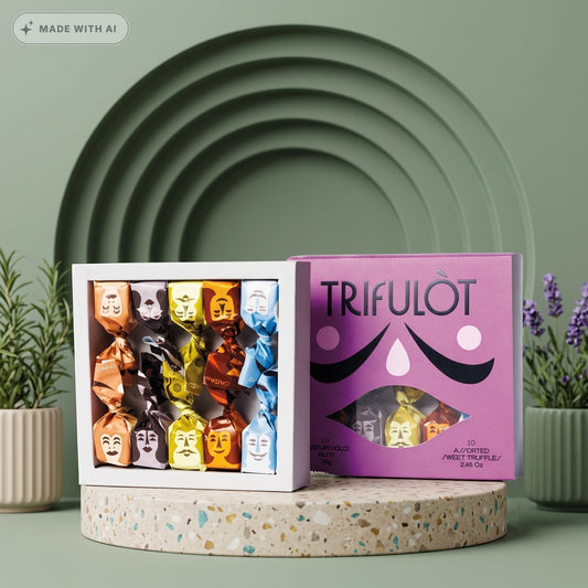 TRIFULOT Tartufo Dolce Pralinenmischung 10er-Box – 5 erlesene Trüffel-Sorten - Delikatess Express