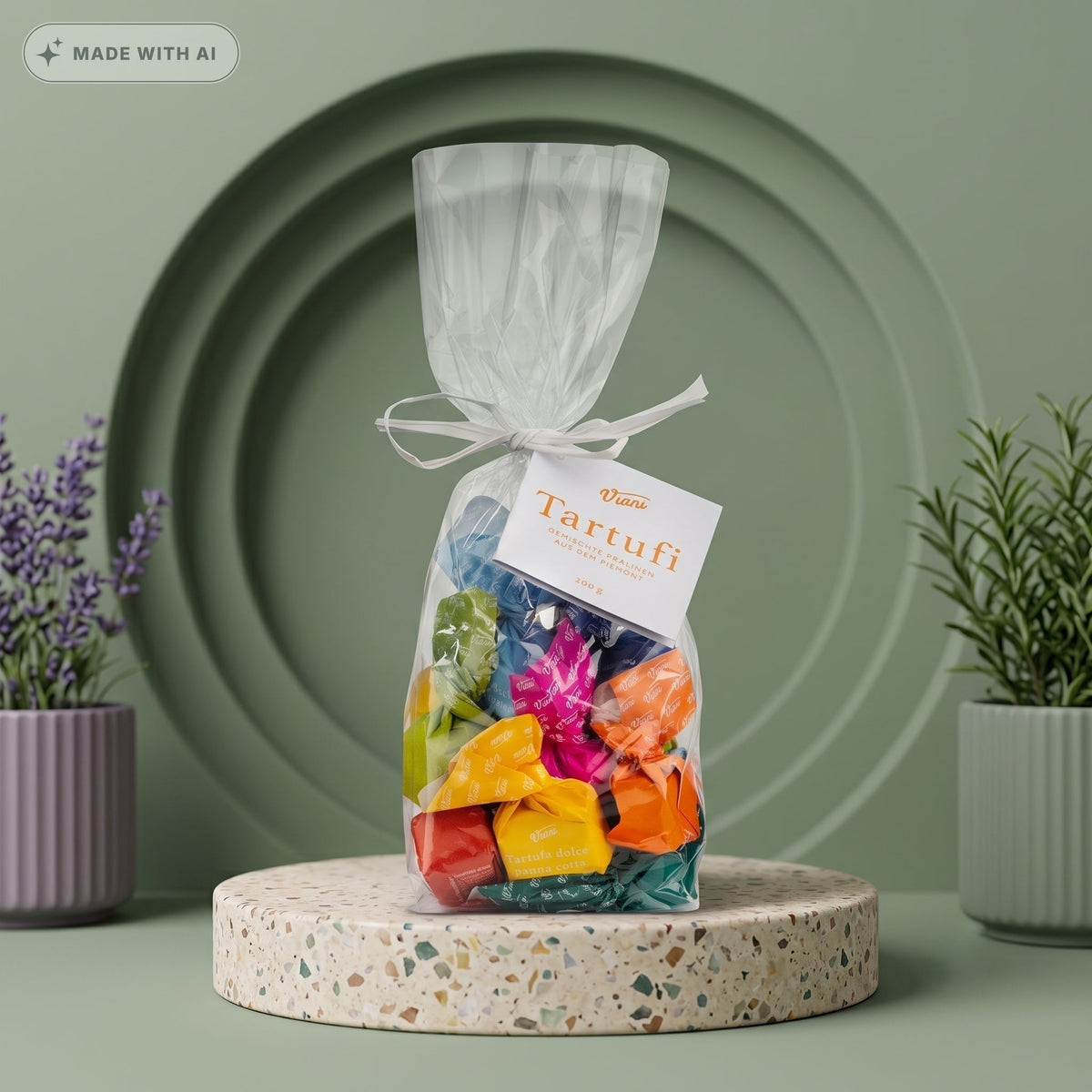 VIANI Tartufi Dolci Misti 200g – Schokoladentrüffelmischung im Geschenkbeutel - Delikatess Express