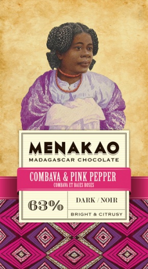 Menakao | Edelbitterschokolade mit rosa Pfeffer 63%