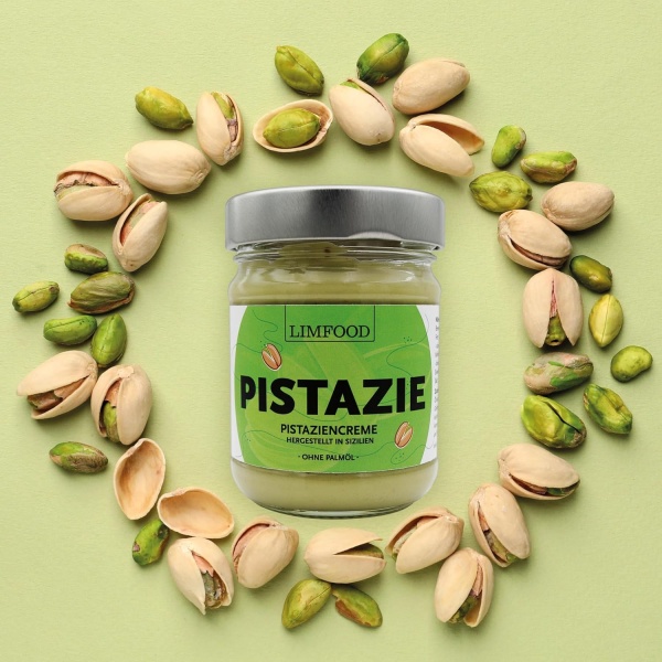 Limfood | Pistaziencreme süß, 45% Pistazienanteil - hergestellt in Bronte (Italien)