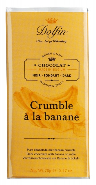 Dolfin | Zartbitterschokolade mit ­Bananenstreusel